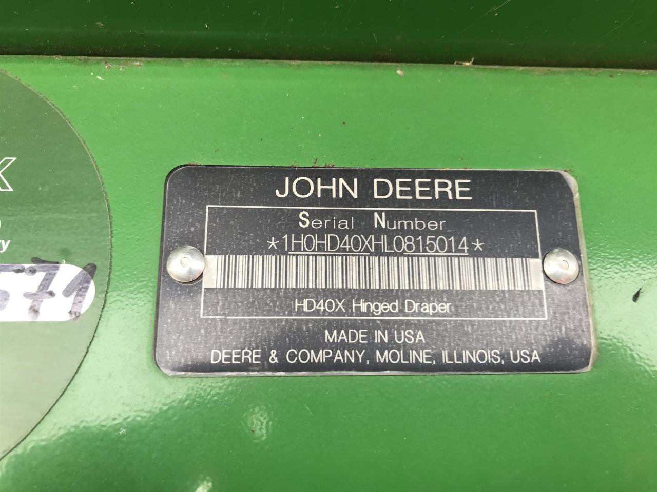 Grain header John Deere HD40X: picture 8
