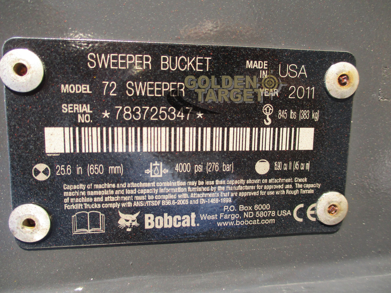 BOBCAT 72 Sweeper - Broom for Skid steer loader: picture 5