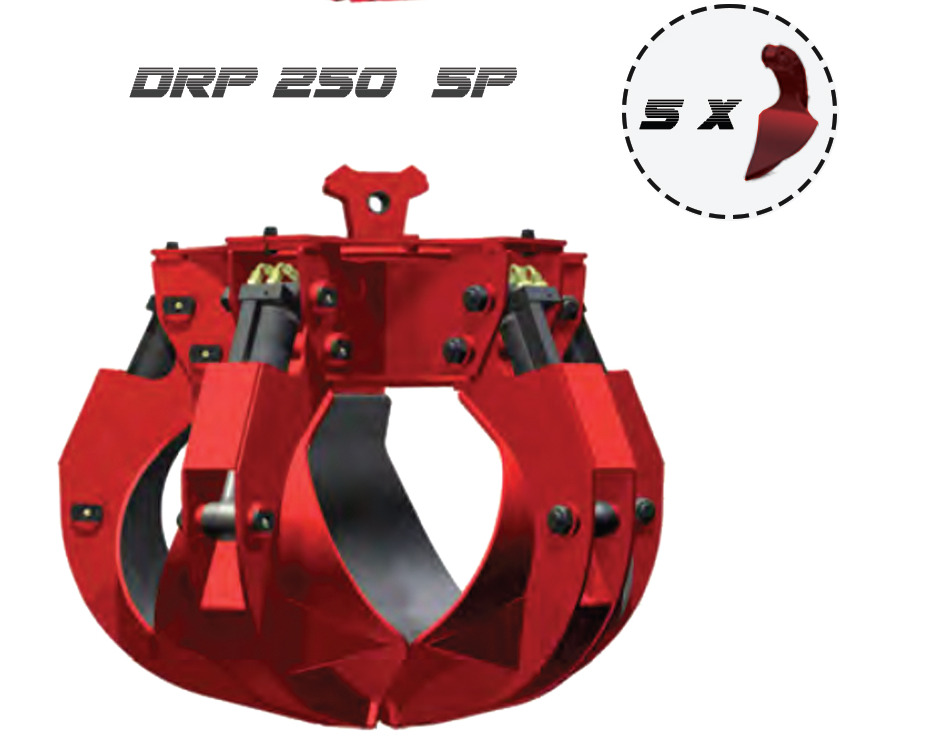 DEMOQ DRP250 5P Hydraulic Polyp -grab 350 kg - Grapple for Construction machinery: picture 1