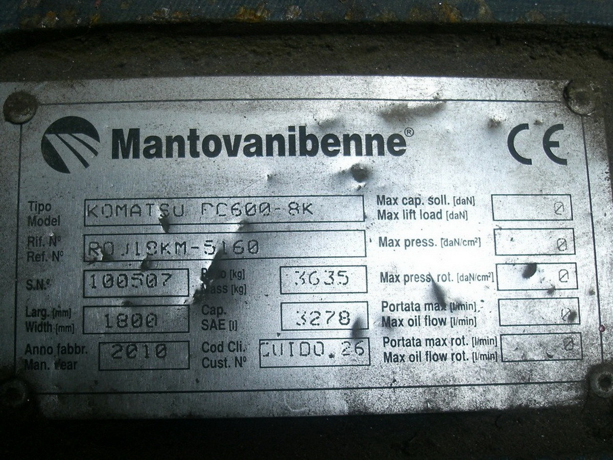 MANTOVANIBENNE PC600-8 - Excavator bucket for Construction machinery: picture 4