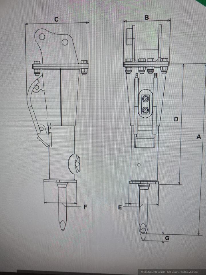Montabert Hydraulikhammer SD12 Trägerklasse: 1,2 - 2,2 t - Hydraulic hammer for Construction machinery: picture 4