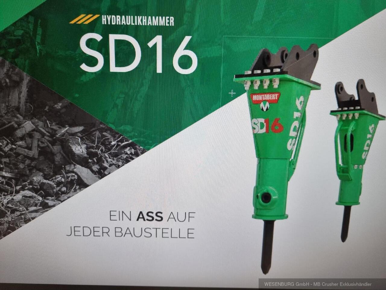 Montabert Hydraulikhammer SD16 Trägerklasse: 1,5 - 3,7 t - Hydraulic hammer for Construction machinery: picture 1