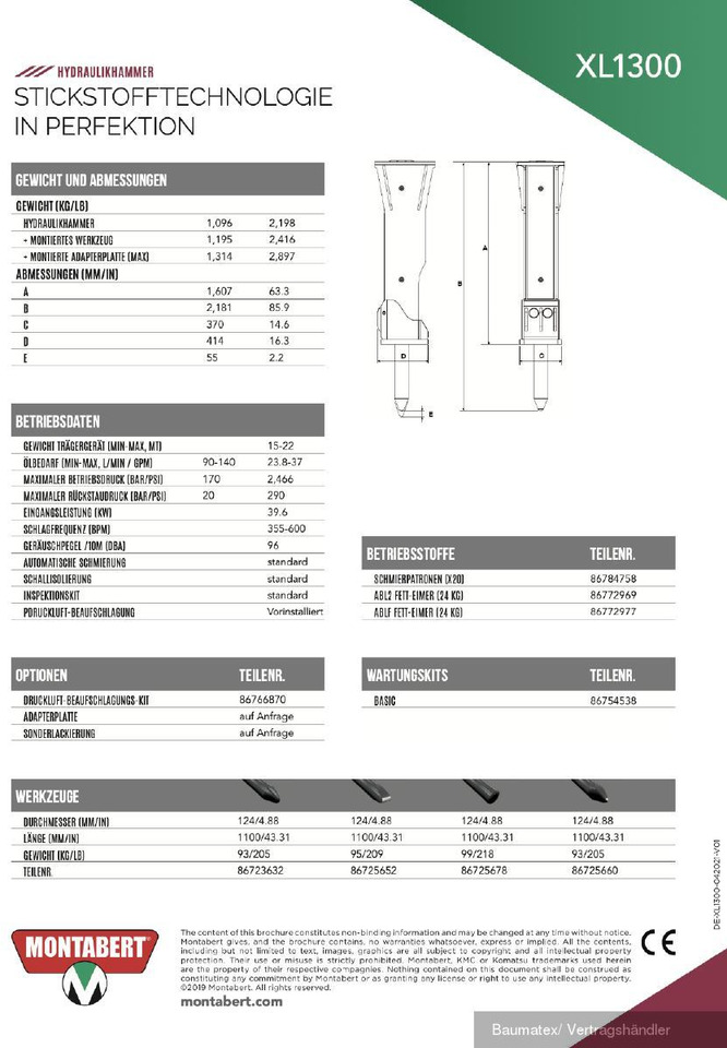 Montabert XL2700, XL1900, XL1700, XL1300, XL1000 - Hydraulic hammer for Construction machinery: picture 5