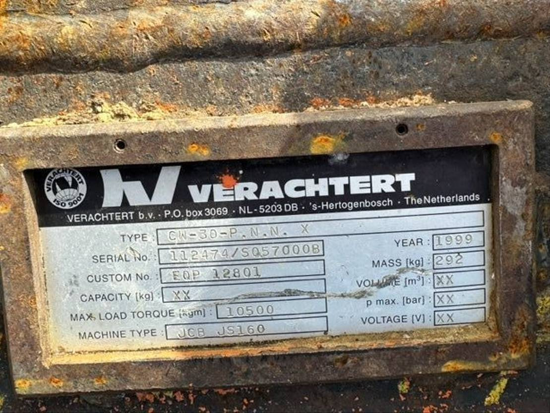 Verachtert CW30 Coupler Pin size: 65 mm  - Quick coupler for Construction machinery: picture 4