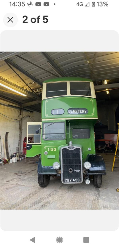 1949 Guy Arab back loader, half cab double decker - Double-decker bus: picture 2