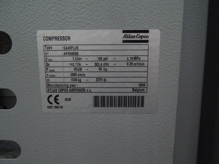 ATLAS COPCO GA45plus - Air compressor: picture 3