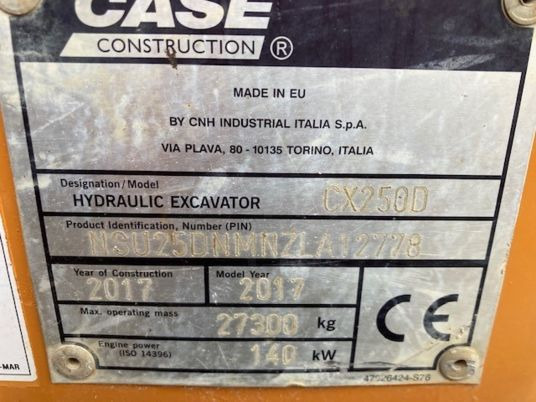Crawler excavator Case Case CX250D: picture 9