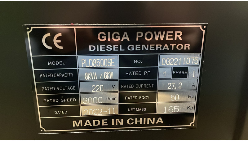 Generator set Giga power PLD8500SE 8kva: picture 9