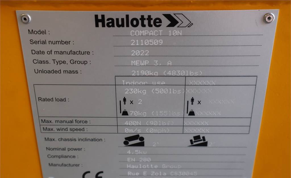 Scissor lift Haulotte COMPACT 10N Valid Iinspection, *Guarantee! 10m Wor: picture 6