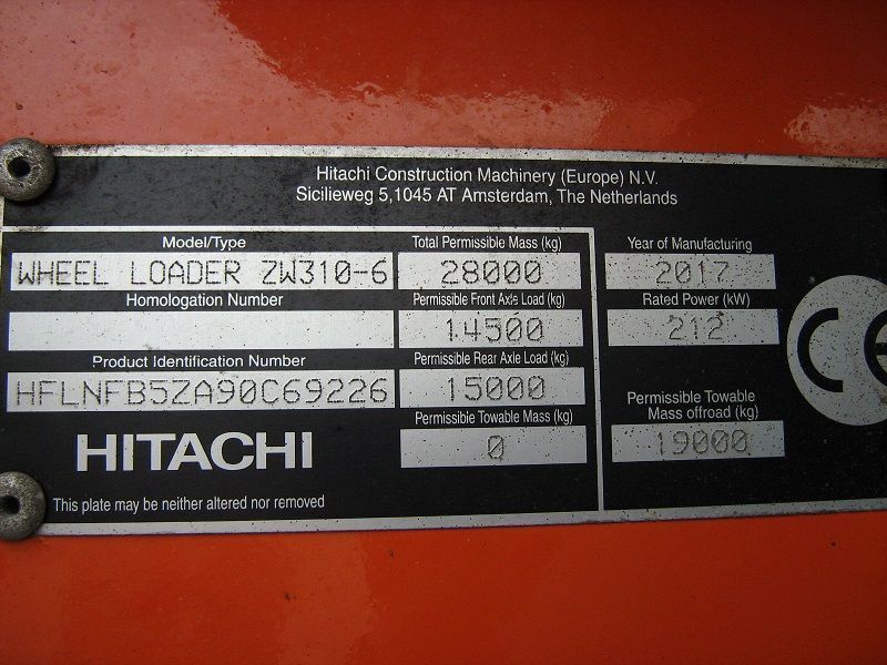 Hitachi ZW310-6 - Wheel loader: picture 5