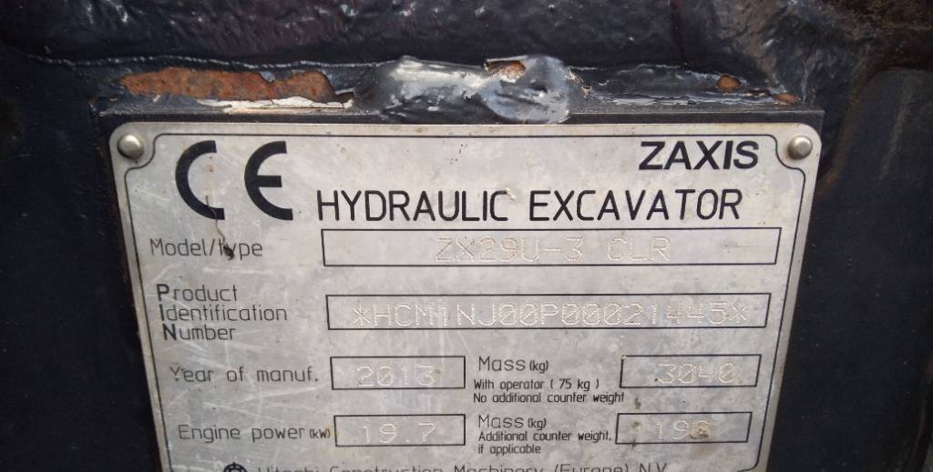 Mini excavator Hitachi ZX 29 U-3 CLR: picture 13