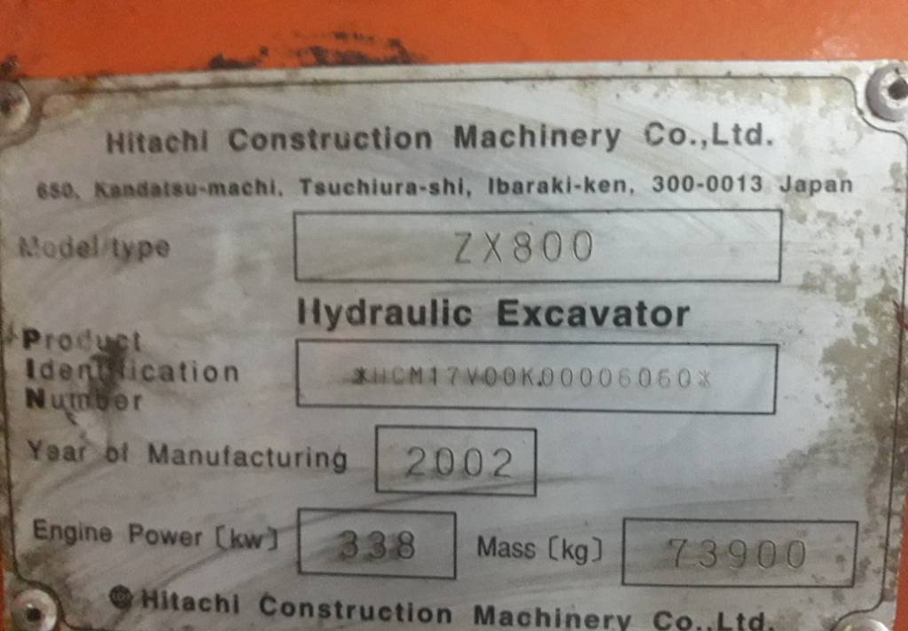 Leasing of Hitachi ZX 800 (5100HRS ONLY)  Hitachi ZX 800 (5100HRS ONLY): picture 47