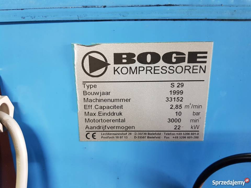 KOMPRESOR ŚRUBOWY BOGE S 29 - Air compressor: picture 3