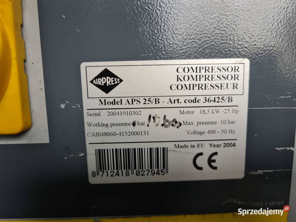Kompresor śrubowy AIRPRESS APS 25, 18,5 kw, (2) - Air compressor: picture 5