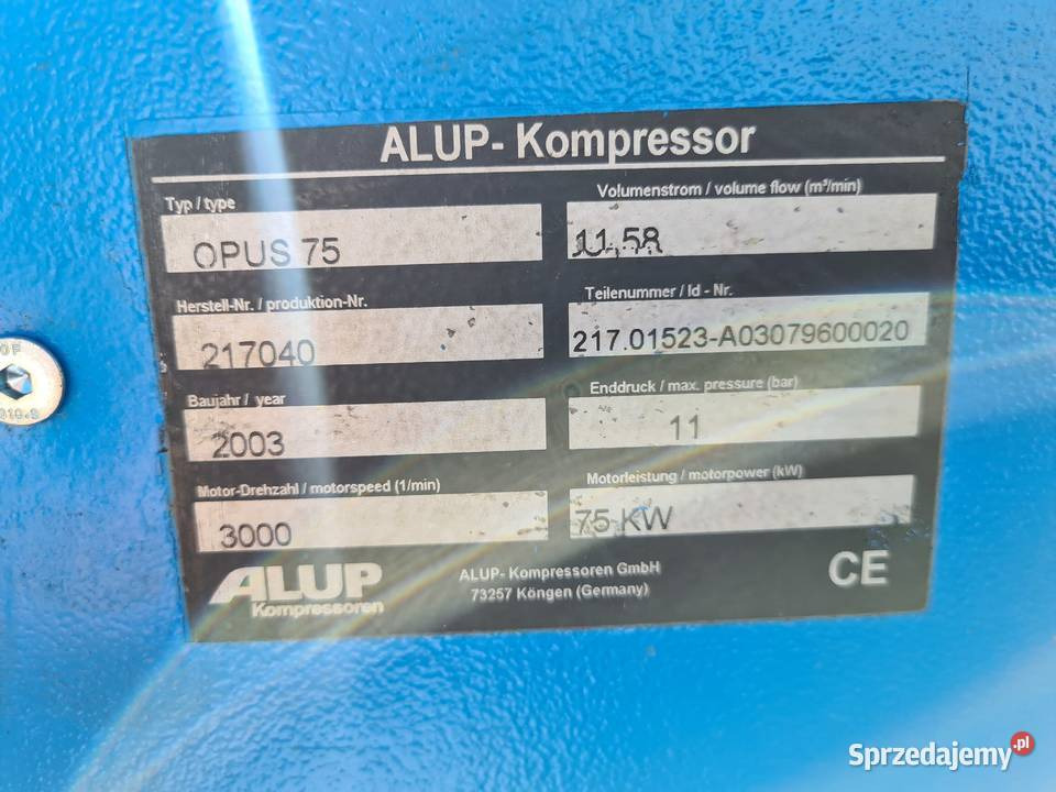 Kompresor śrubowy ALUP OPUS 75 75 kw - Air compressor: picture 5