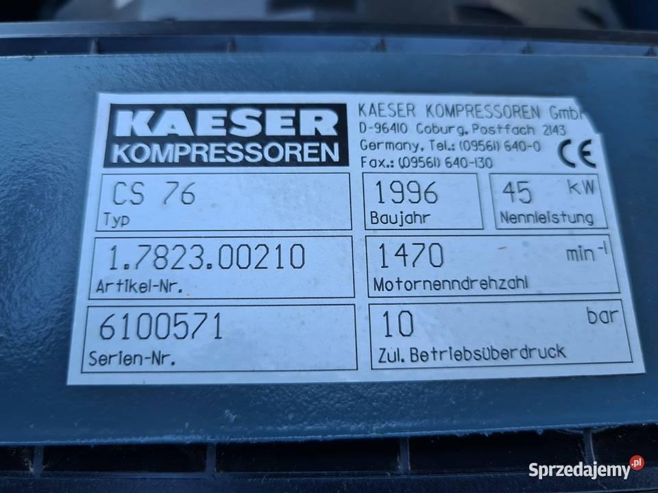 Air compressor Kompresor śrubowy KAESER CS 76 45 kw: picture 5