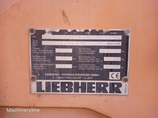 Liebherr A316 - Wheel excavator: picture 1