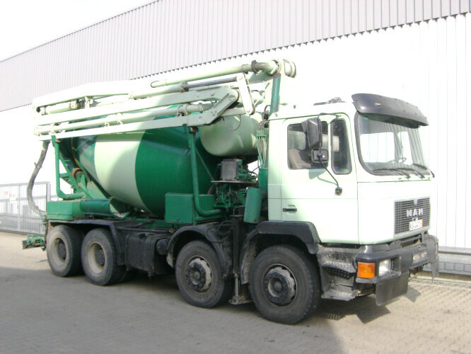 MAN 33.292 8x4 33.292 8x4 Mischer Stetter 7m³ mit Pumpe Schwing 21m, 6-Zylinder - Concrete mixer truck: picture 1