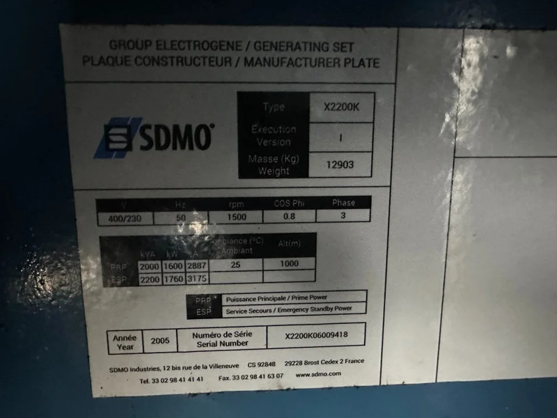 MTU 16V 4000 SDMO 2200 kVA Silent generatorset in container - Generator set: picture 4