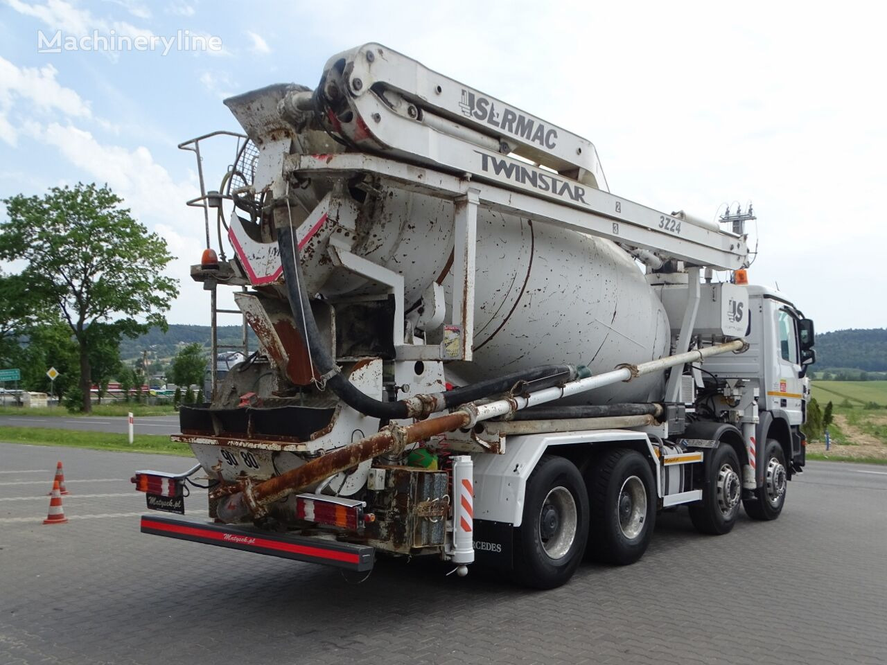 Mercedes-Benz ACTROS 3241 / CEMENTMIXER + PUMP SERMAC 3Z24 - 24 M / EURO 5 / R - Concrete mixer truck: picture 5