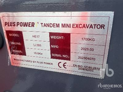 New Mini excavator PLUS POWER HE17 (Unused): picture 5