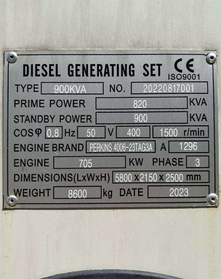 Perkins 4006-23TAG3A - 900 kVA Generator - DPX-19818  - Generator set: picture 4