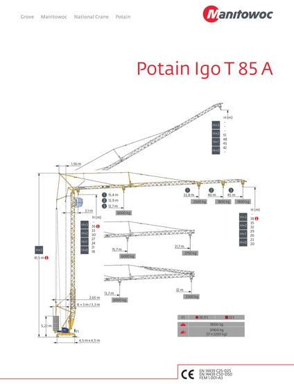 Potain IGO T 85 A - Tower crane: picture 1