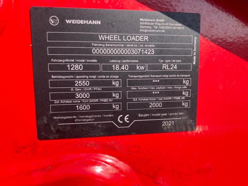 Weidemann 1280 - Wheel loader: picture 4