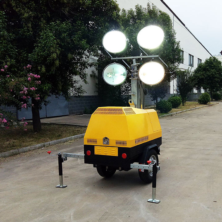 XCMG Official 7m Mobile Trailer Mounted Telescopic Diesel Generator Light Tower - Lighting tower: picture 2