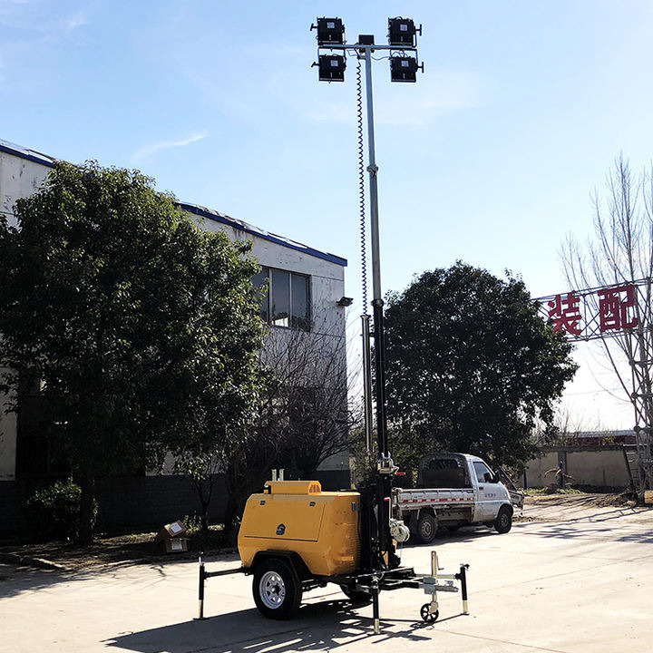 XCMG XCMG Official 9m 1000W*4 Telescopic Hydraulic High Mast Diesel Outdoor Mobile Vehicle-Mounted Light Tower - Lighting tower: picture 5