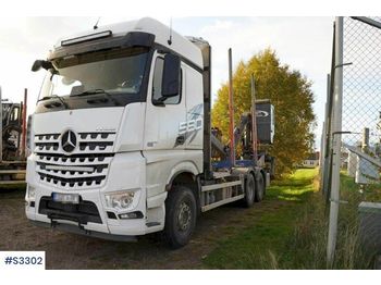 MERCEDES-BENZ Arocs Timber Truck with Crane and Trailer - Forestry trailer