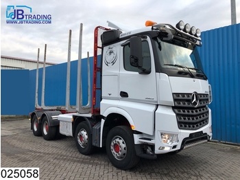 Mercedes-Benz Arocs 3563 8x4, EURO 6, Steel suspension, 13 Tons axles, Airco, Hydrauliek, Hub reduction, Wood / Tree transport - Forestry trailer