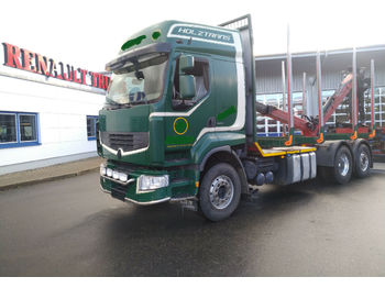 Forestry trailer, Truck Renault PREMIUM 460 6x2 EPSILON Kran&Zange ALCOA Klima: picture 1