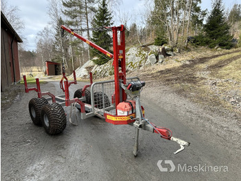 Timmervagn Kranman T1100 med vajerkran VK1100 - Forestry trailer: picture 1