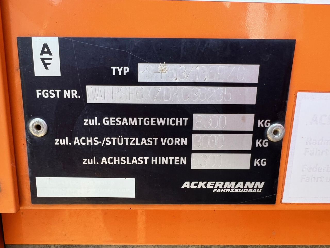 Ackermann PS-F 5.3/13.5 EZG SPS PS-F 5.3/13.5 EZG SPS, Edscha-Verdeck, Lenkachse - Curtainsider semi-trailer: picture 5