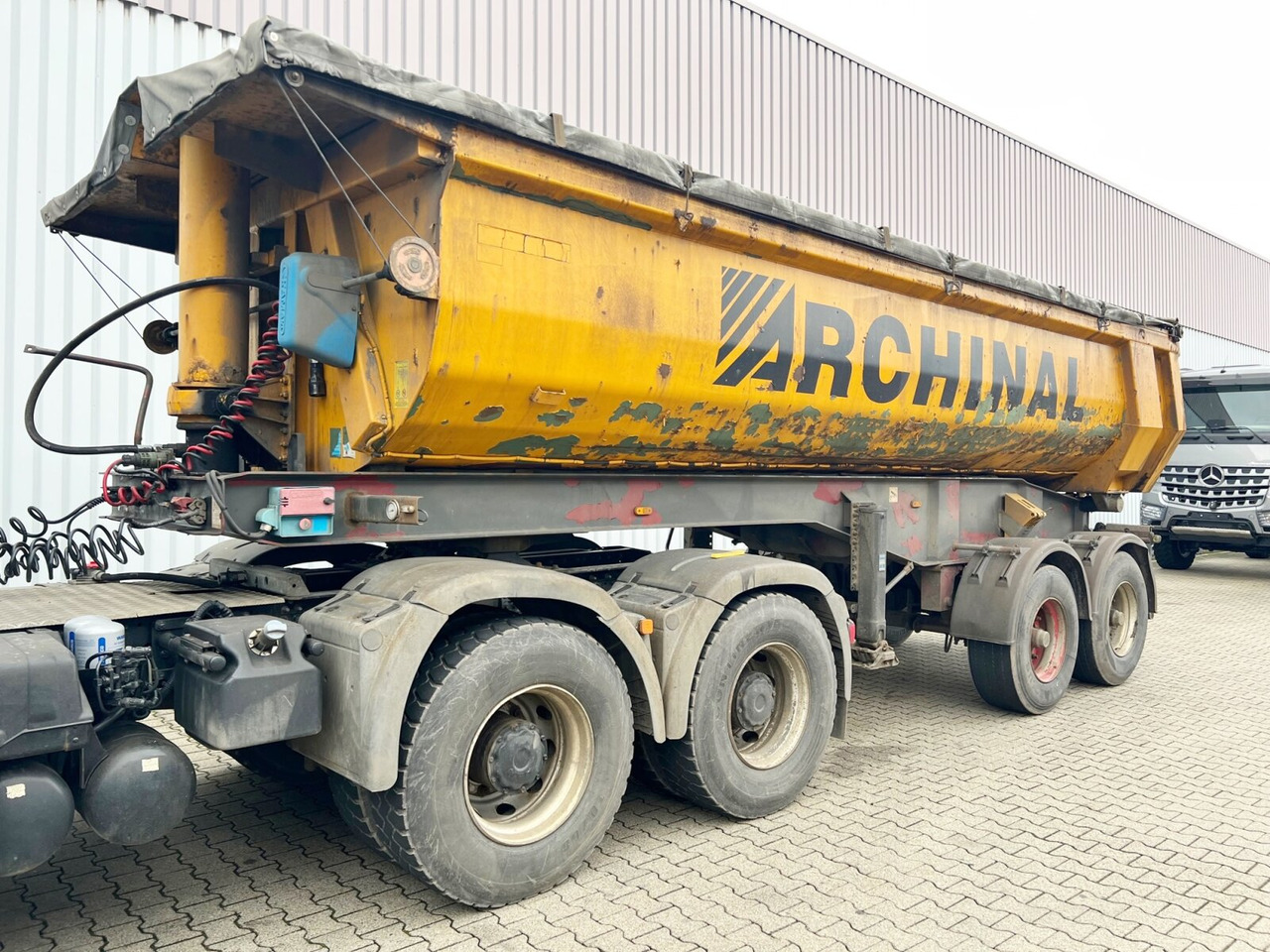 Carnehl 2-Achs Kippauflieger 2-Achs Kippauflieger, Stahlmulde ca. 22m³, E-Verdeck - Tipper semi-trailer: picture 1