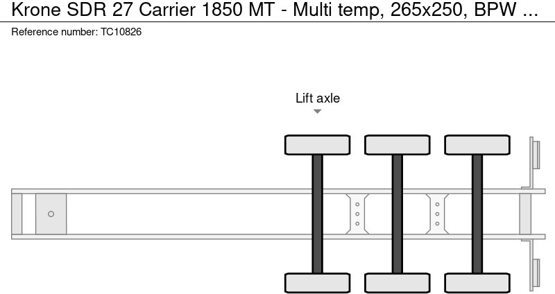Refrigerator semi-trailer Krone SDR 27 Carrier 1850 MT - Multi temp, 265x250, BPW: picture 8