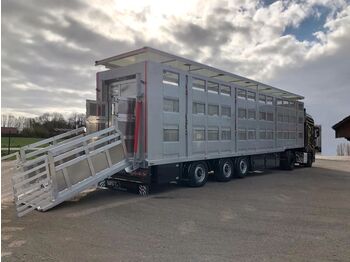 Menke 3 Stock Hubdach Liftachse "NEU"  Vollalu  - livestock semi-trailer
