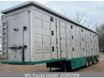 Menke-Janzen 3 Stock , Lenkachse , Hubdach  - livestock semi-trailer