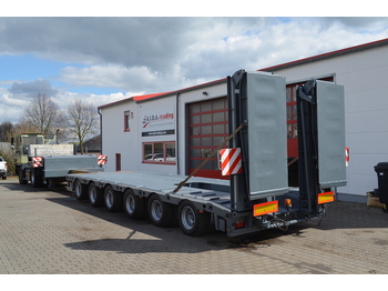 MEUSBURGER MTS-6, 6 Achs RAMPS HYDR. SUSPENSION - Low loader semi-trailer