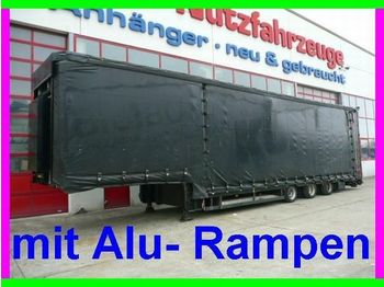 Meusburger Planenauflieger, Verbreiterbar 4,25 m, mit Rampen - Low loader semi-trailer