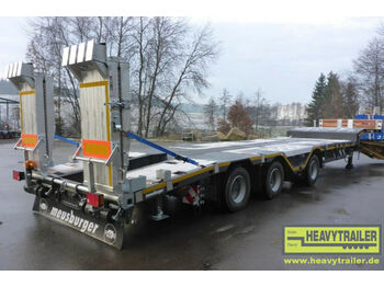 Meusburger 3-Achs-Tele-Semi Roadrunner Bau mit Klapprampen  - Low loader semi-trailer: picture 1