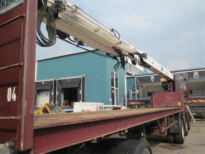 Pacton 3 AXLES WITH LONG CRANE - Dropside/ Flatbed semi-trailer: picture 1
