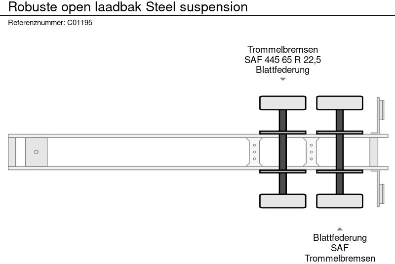 Dropside/ Flatbed semi-trailer ROBUSTE open laadbak Steel suspension: picture 7