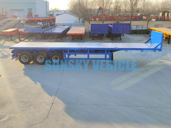 New Dropside/ Flatbed semi-trailer for transportation of bulk materials SUNSKY 40FT 3 axle flat deck trailer: picture 3
