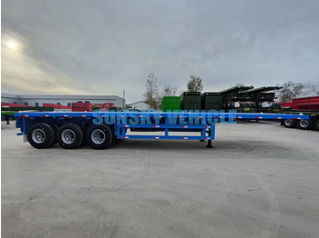 New Dropside/ Flatbed semi-trailer for transportation of bulk materials SUNSKY 40FT 3 axle flat deck trailer: picture 2