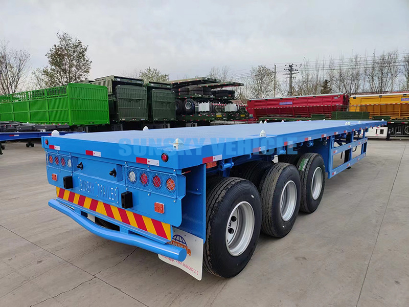 New Dropside/ Flatbed semi-trailer for transportation of bulk materials SUNSKY 40FT 3 axle flat deck trailer: picture 12