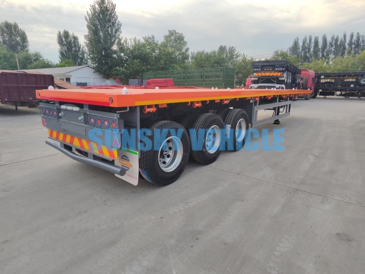New Dropside/ Flatbed semi-trailer for transportation of bulk materials SUNSKY 40FT 3 axle flat deck trailer: picture 6