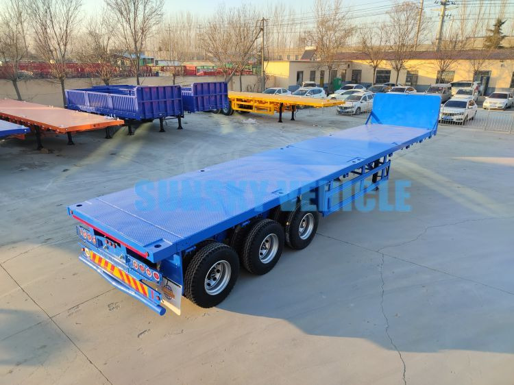 New Dropside/ Flatbed semi-trailer for transportation of bulk materials SUNSKY 40FT 3 axle flat deck trailer: picture 8