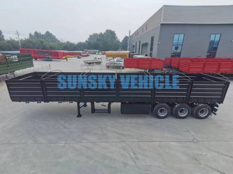 New Dropside/ Flatbed semi-trailer for transportation of bulk materials SUNSKY 40FT drop side wall semi trailer: picture 3
